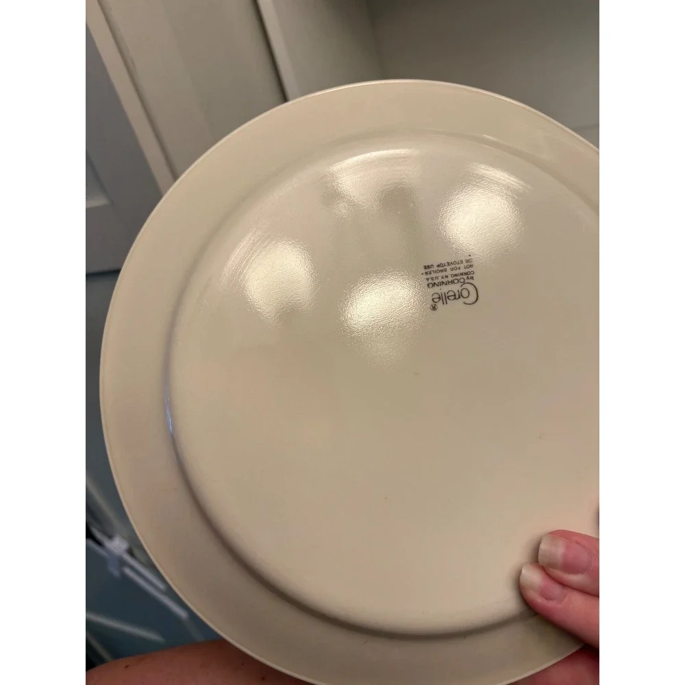 Corelle English Breakfast Dinner Plates Set of 4 Blue Floral Cream Vintage